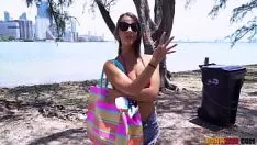 Play He loves getting cum on this young brunette's face