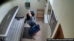 Play Brunette Beauty Pleasures Herself in Public Solarium