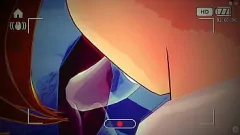 Reproducir Rubia hentai con tetas enormes le da una mamada descuidada a una polla enorme